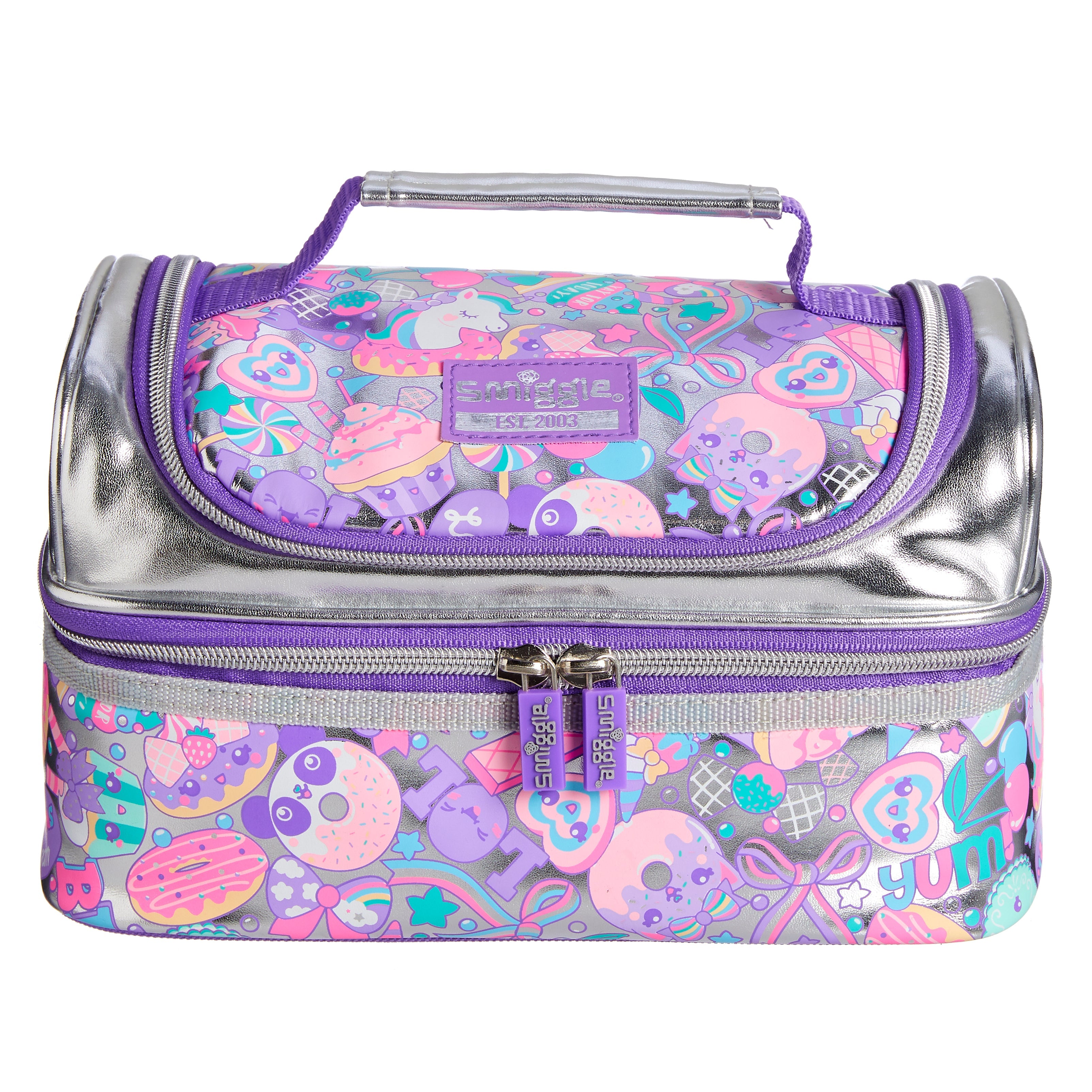 SMIGGLE - DOUBLE DICK FLASHY LUNCHBOX SILVER - MyVaniteeCase
