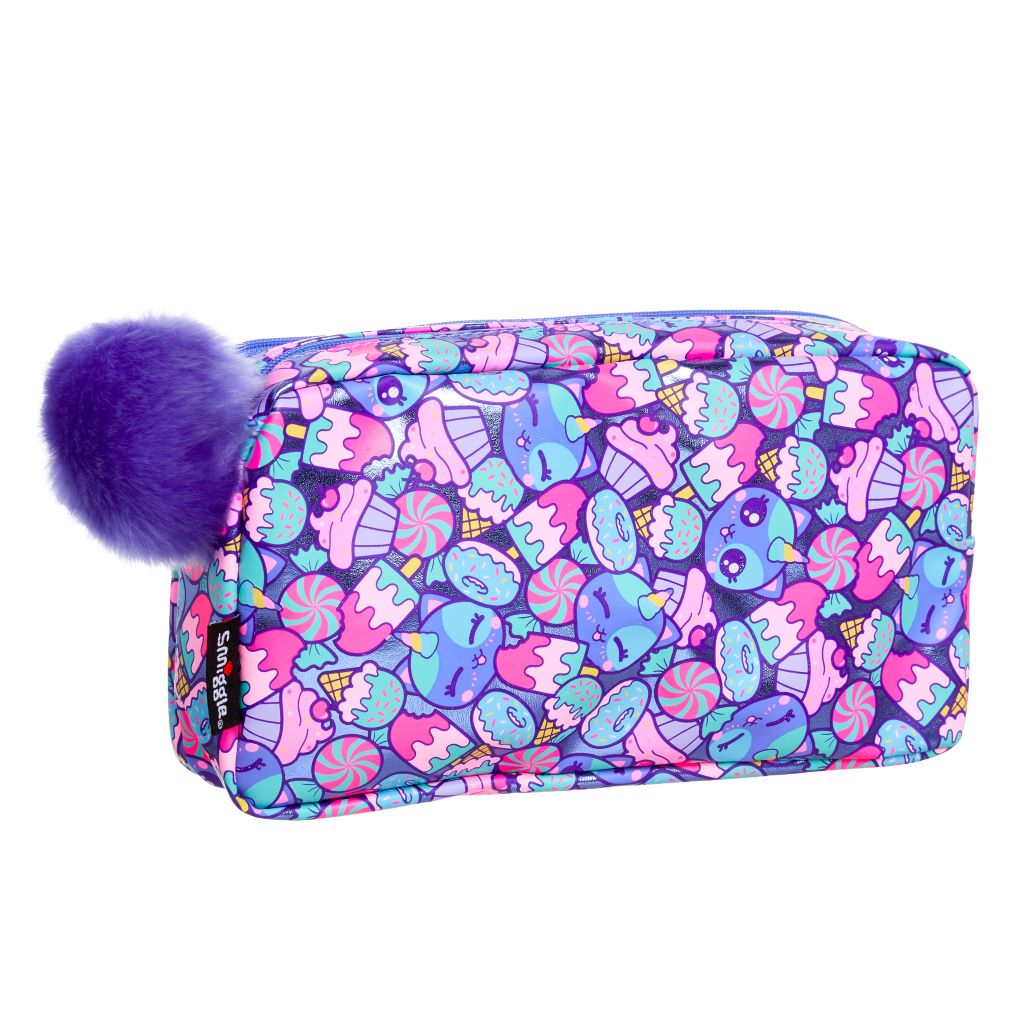 SMIGGLE - BUDZ CHARACTER TWO POCKET PENCIL CASE - PURPLE - MyVaniteeCase