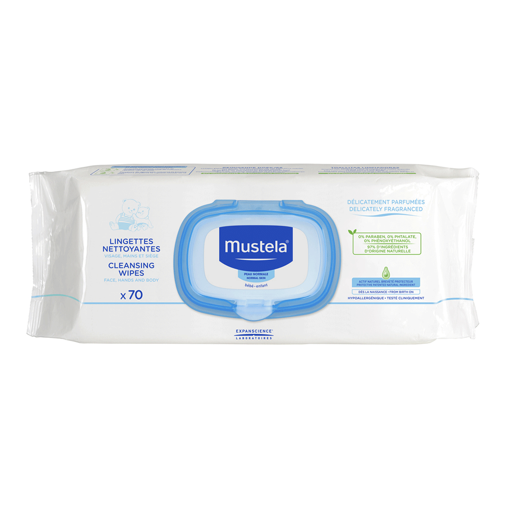 MUSTELA - DERMO SOOTHING WIPES FRAGRANCE FREE 70CT - MyVaniteeCase