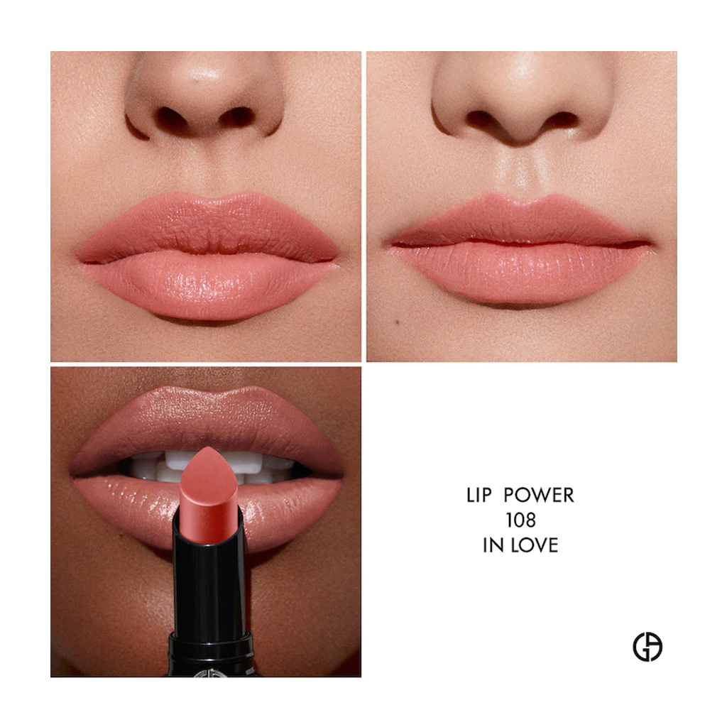 ARMANI BEAUTY - LIP POWER LONG LASTING SATIN LIPSTICK - MEDIUM BEIGE PEACH (NEW) - MyVaniteeCase