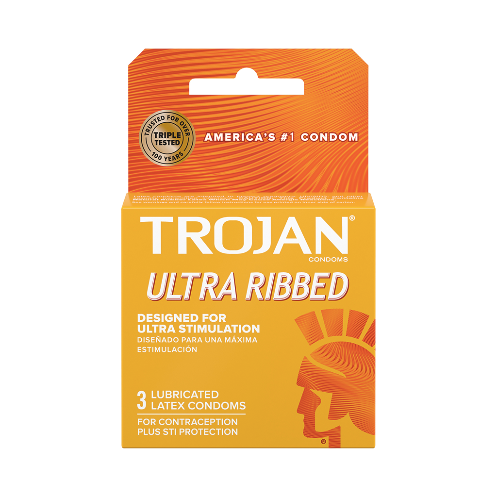 TROJAN - ULTRA RIBBED LUBRICATED CONDOMS (3 CT)