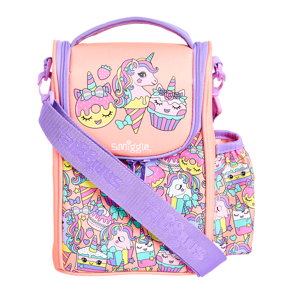 SMIGGLE  - HOORAY CORAL JUNIOR STRAP LUNCHBOX