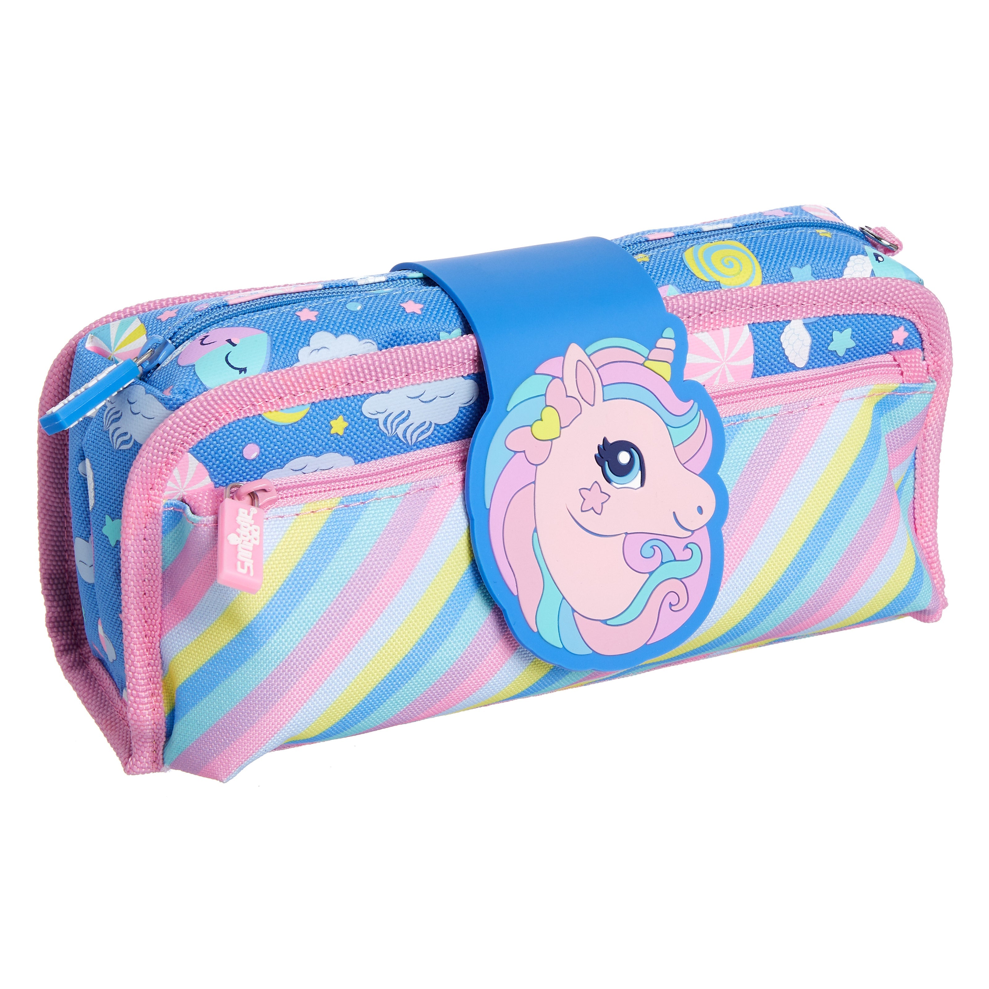 SMIGGLE - DEJA VU UTILITY PENCIL CASE CORN FLOWER BLUE