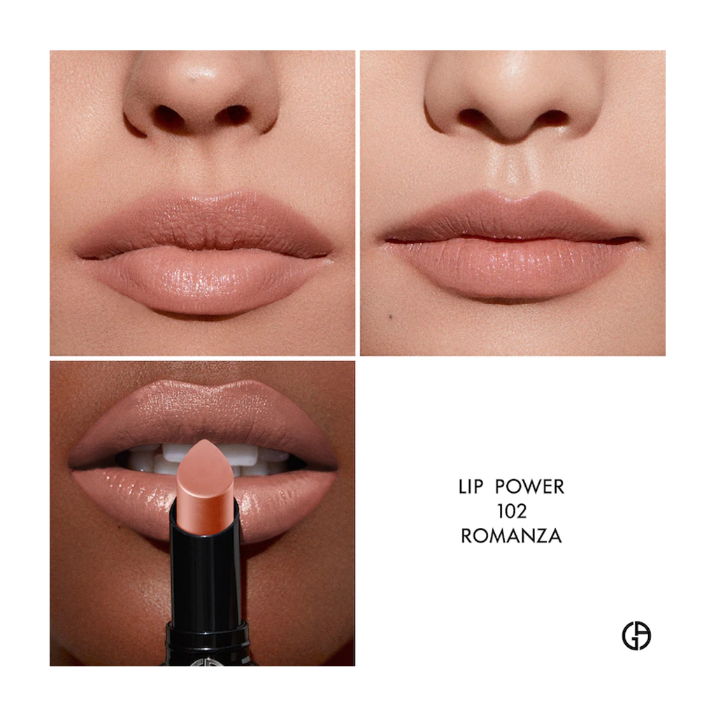 ARMANI BEAUTY - LIP POWER LONG LASTING SATIN LIPSTICK (SOFT BEIGE MAUVE)