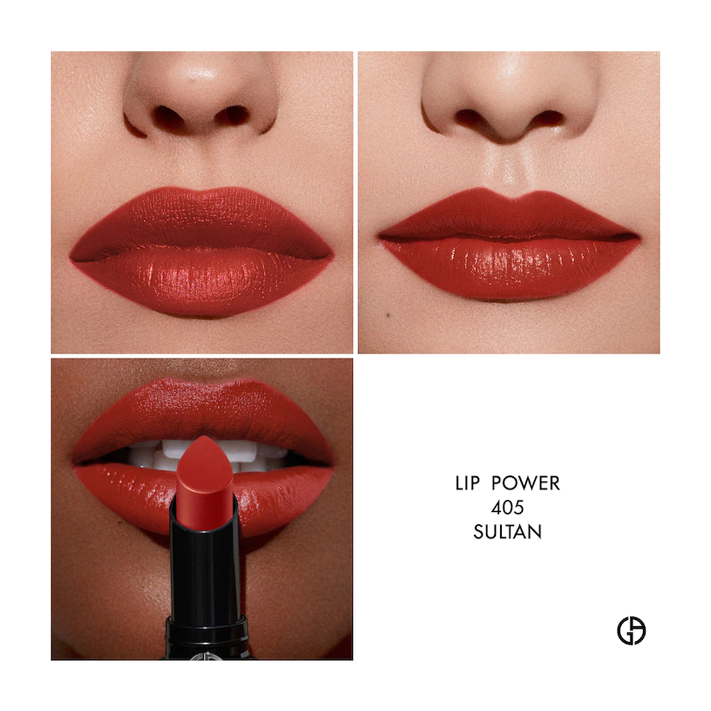 ARMANI BEAUTY - LIP POWER LONG LASTING SATIN LIPSTICK (BRICK RED)